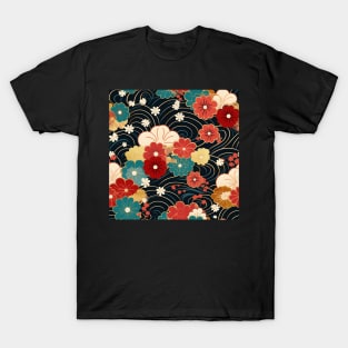 Floral circle kimono pattern T-Shirt